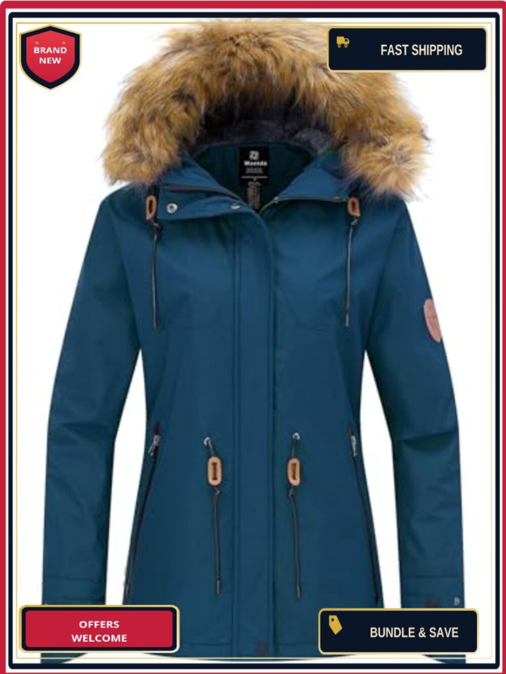 Women's Waterproof Ski Jacket Fleece Lined Snow Winter Coat